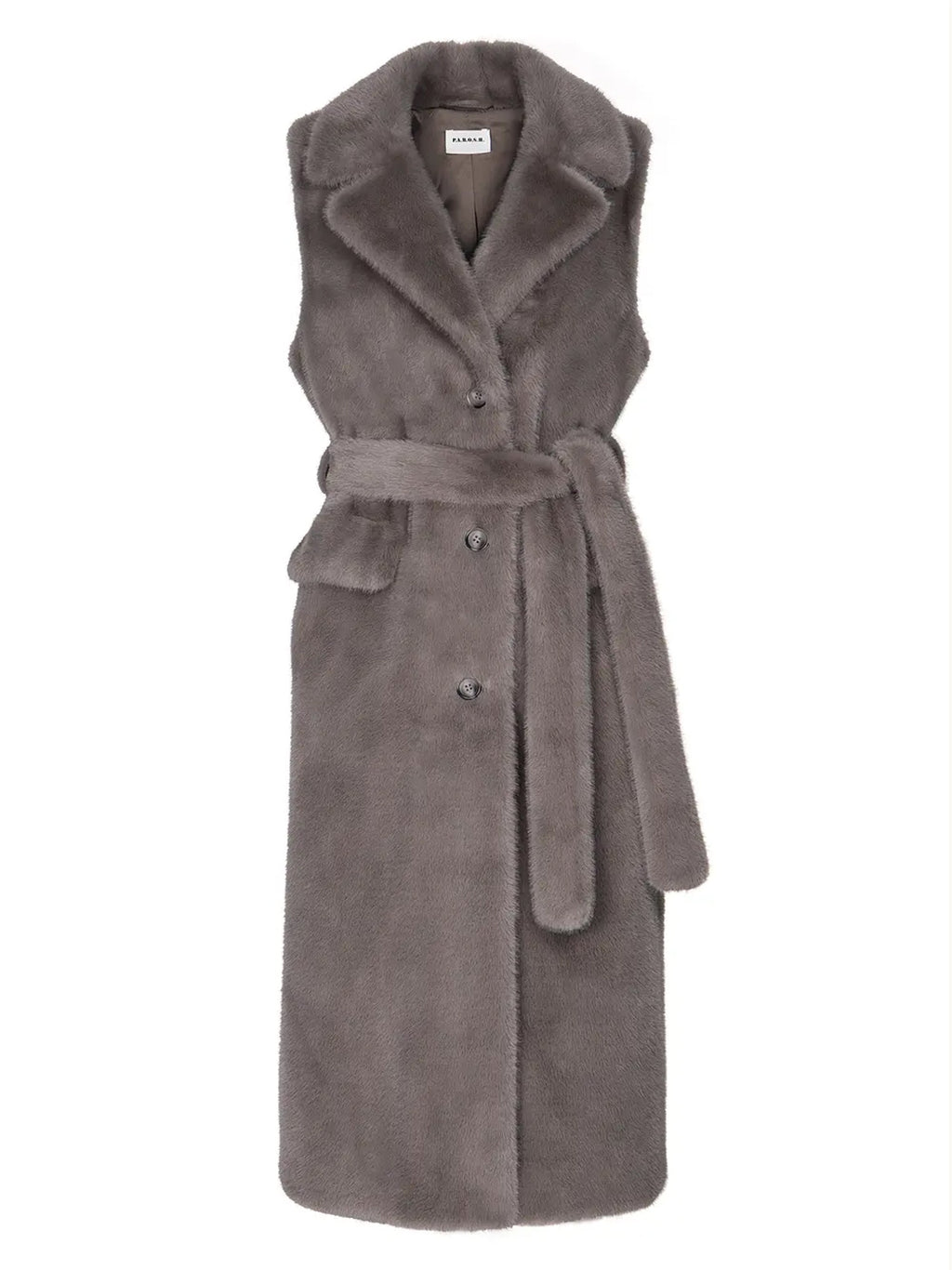 2026 New Arrival Gilet Lungo in Ecopelliccia Tortora