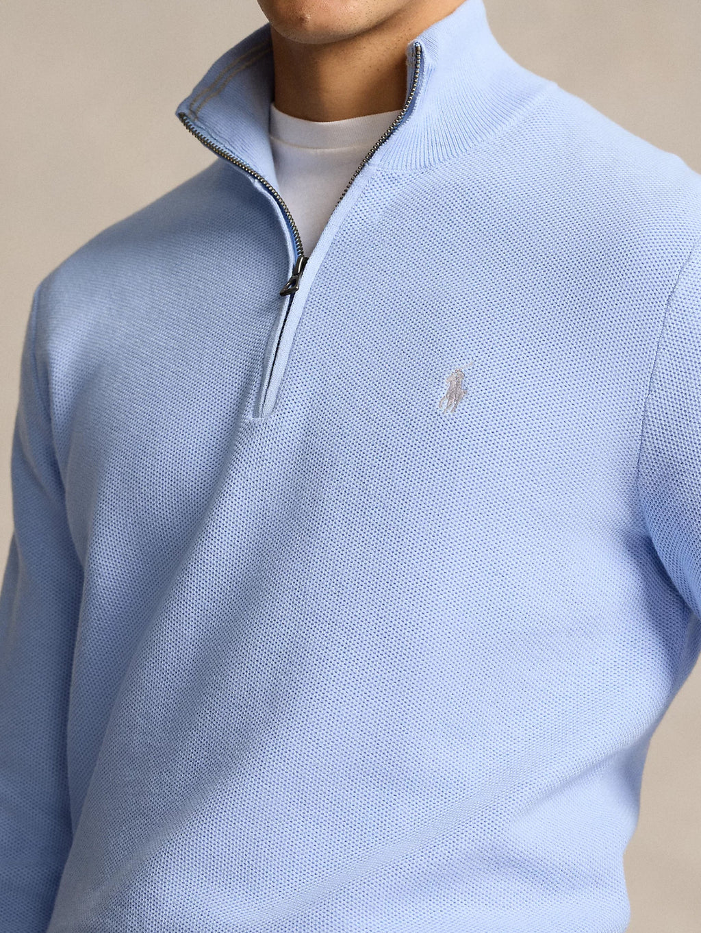2026 New Arrival Maglia in Piqué Mezza Zip in Cotone Polvere