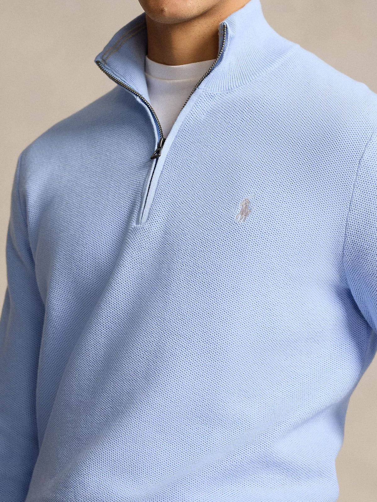 2026 New Arrival Maglia in Piqué Mezza Zip in Cotone Polvere
