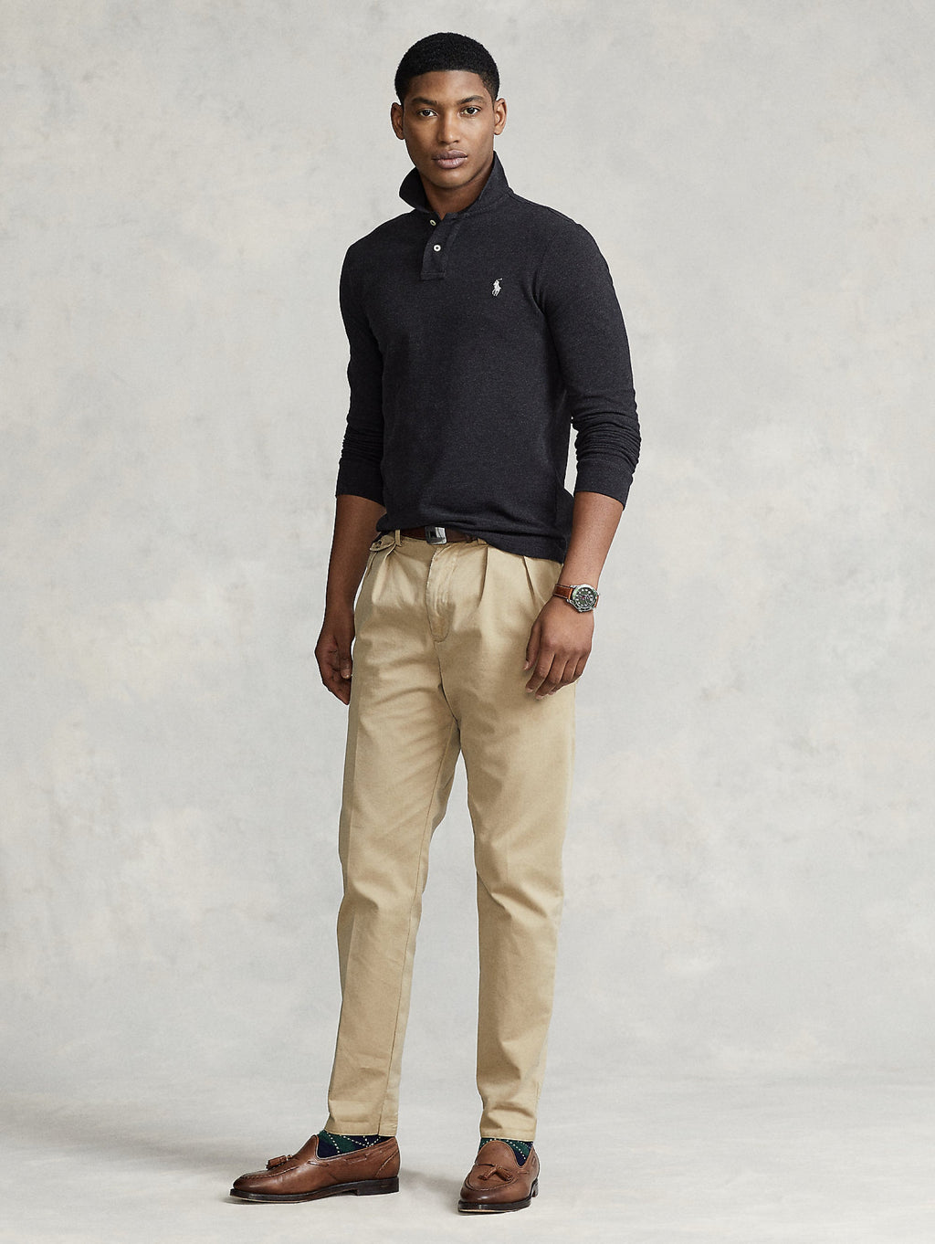 2026 New Arrival Polo Slim Fit Manica Lunga Antracite