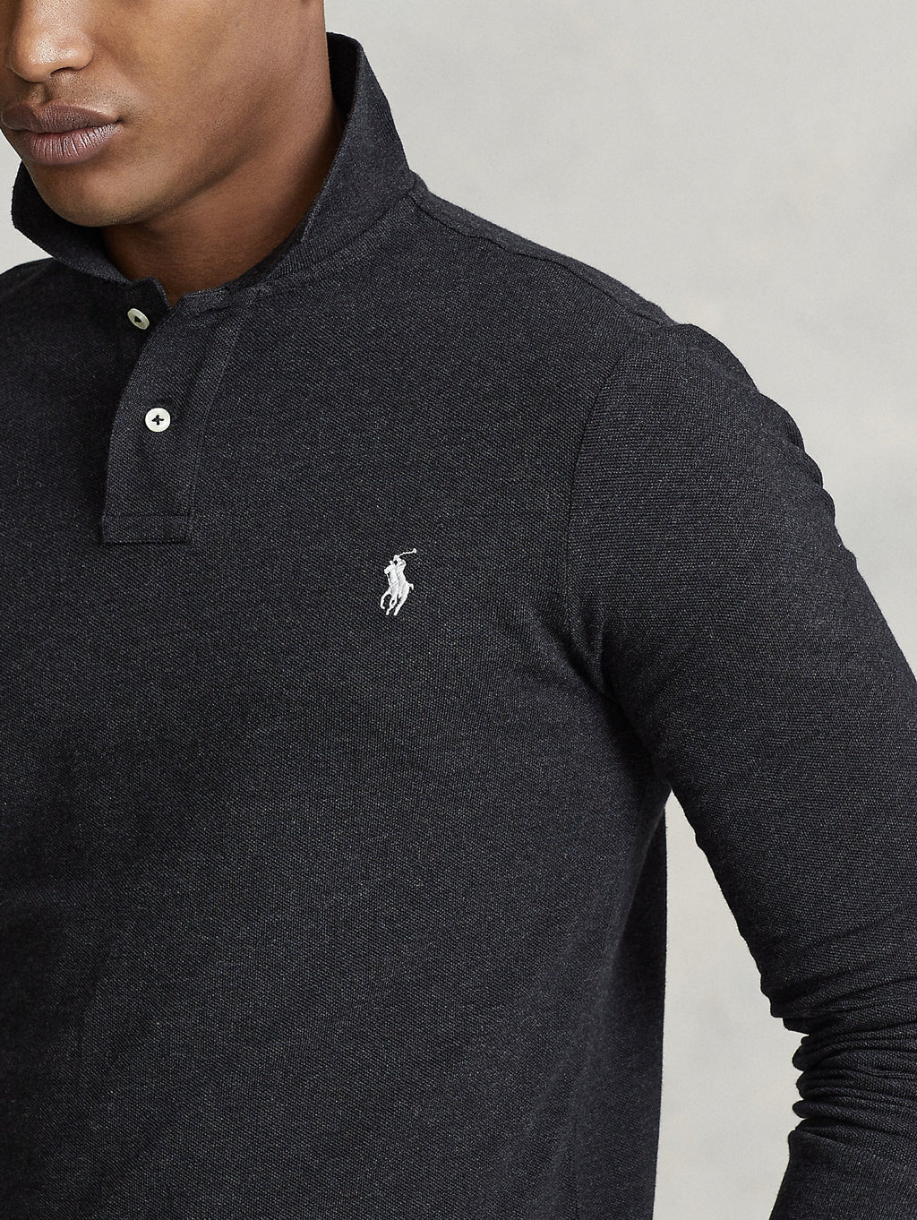 2026 New Arrival Polo Slim Fit Manica Lunga Antracite