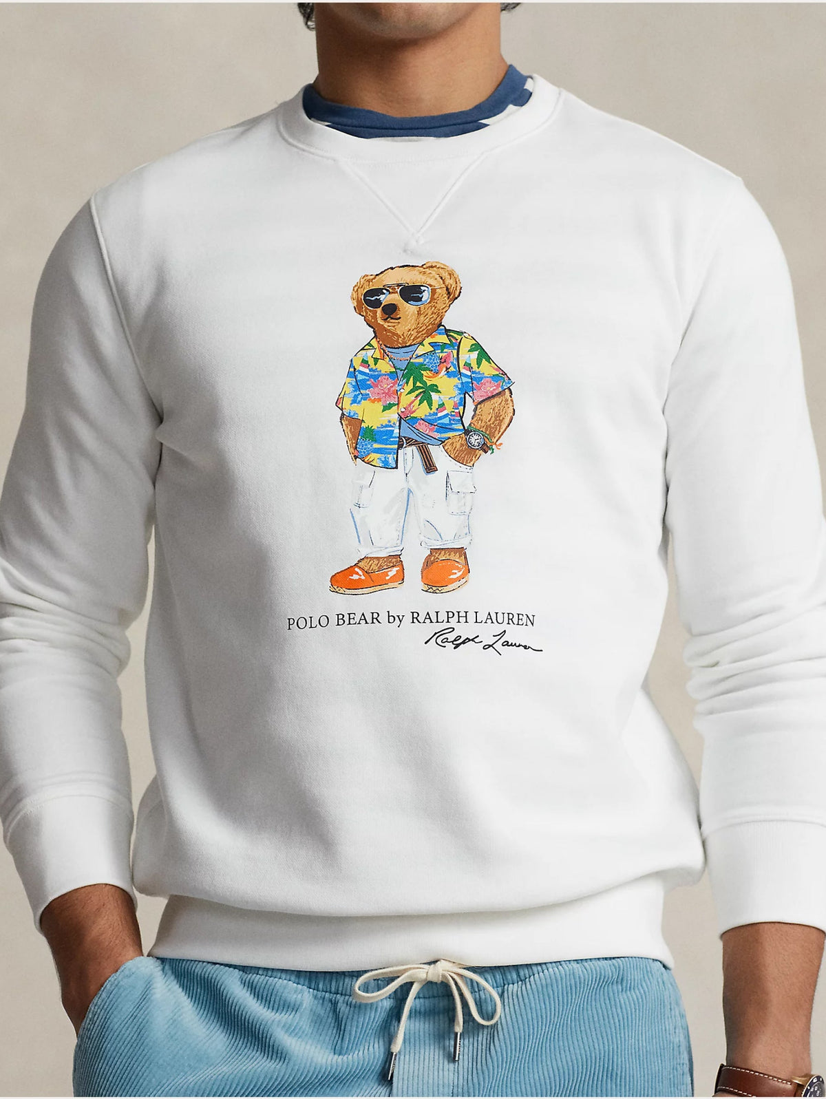 2026 New Arrival Felpa Girocollo con Polo Bear Bianco