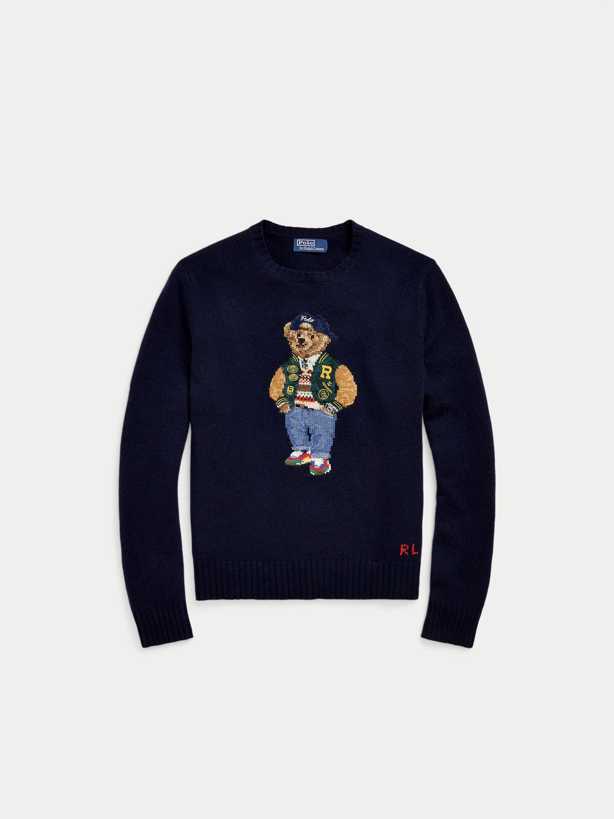 2026 New Arrival Maglione Polo Bear in Misto Cashmere Blu