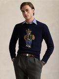 2026 New Arrival Maglione Polo Bear in Misto Cashmere Blu