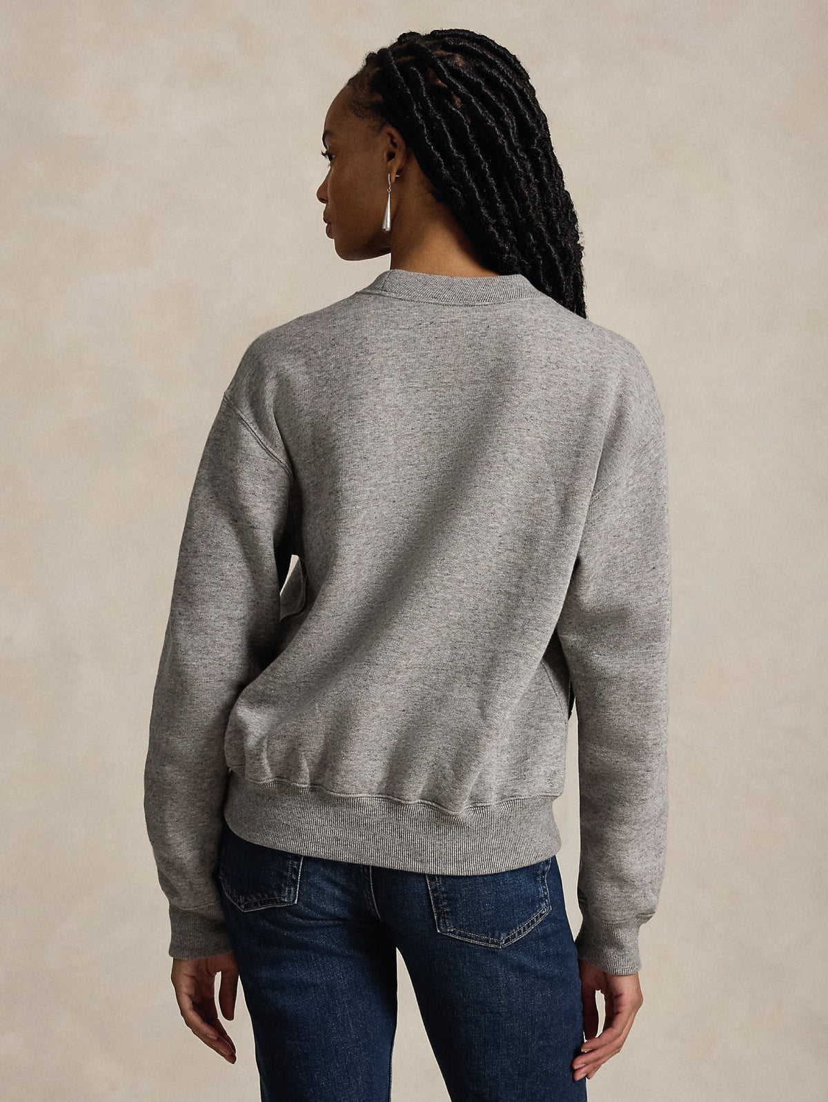 2026 New Arrival Felpa Girocollo in Pile con Polo Bear Grigio