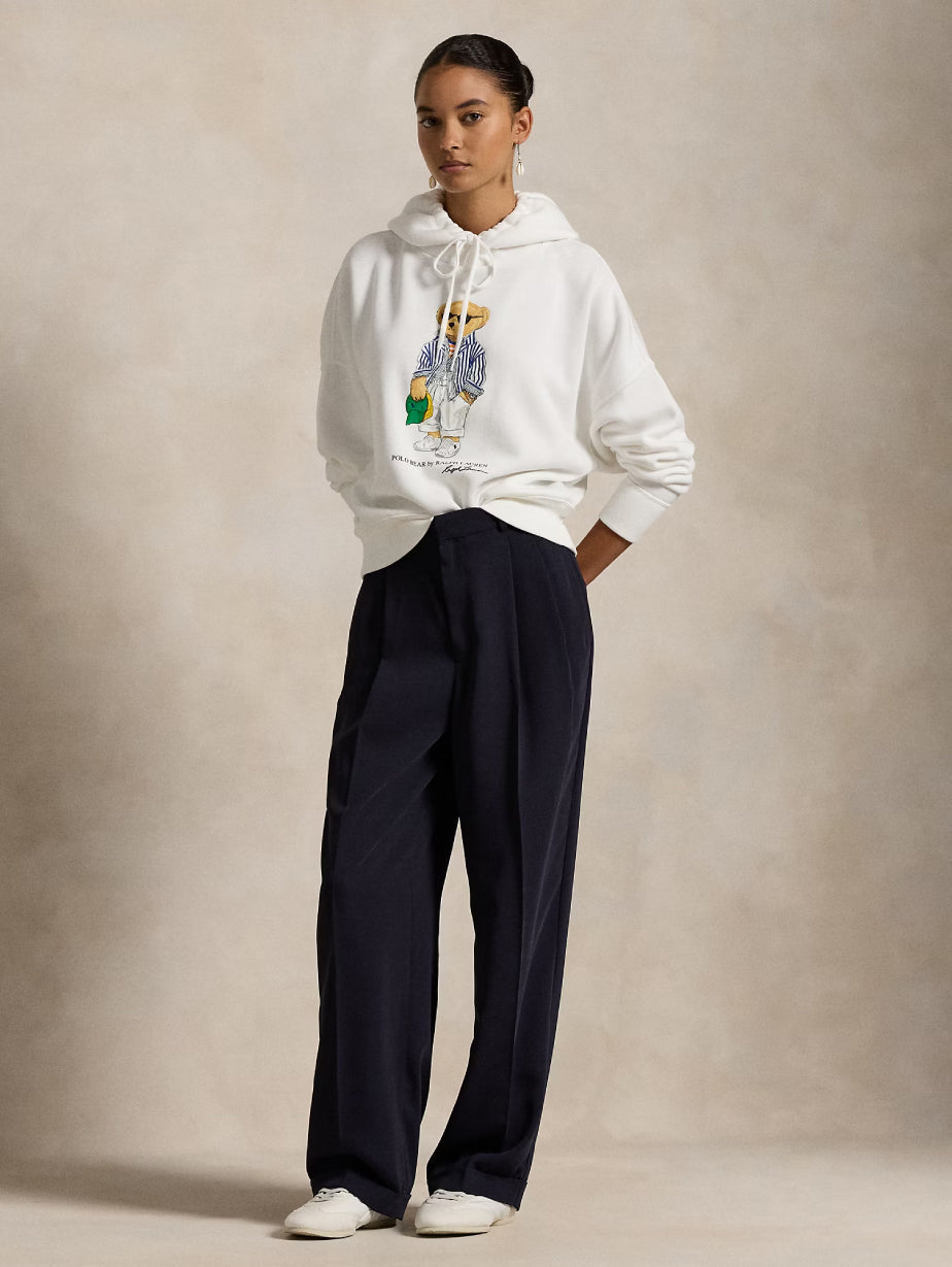 2026 New Arrival Felpa con Cappuccio e Stampa Polo Bear Bianco