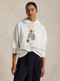 2026 New Arrival Felpa con Cappuccio e Stampa Polo Bear Bianco