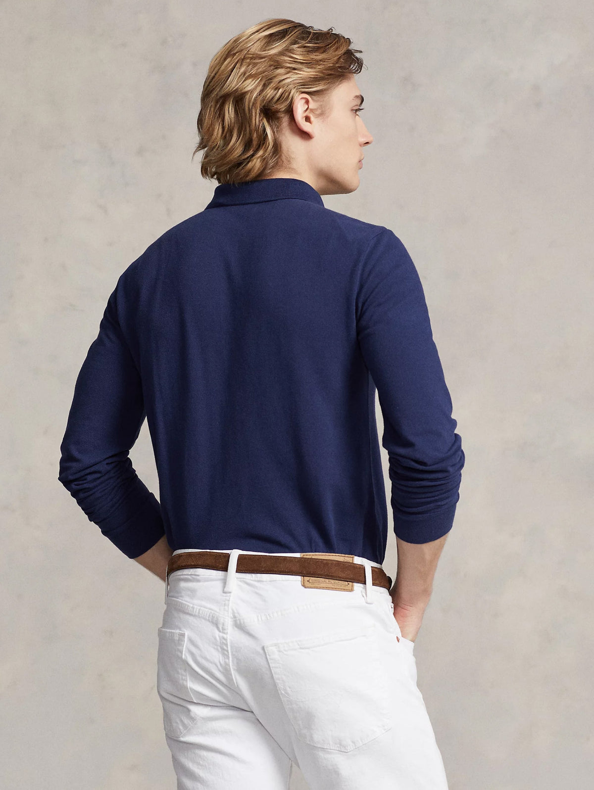 2026 New Arrival Polo Slim Fit Manica Lunga Blu