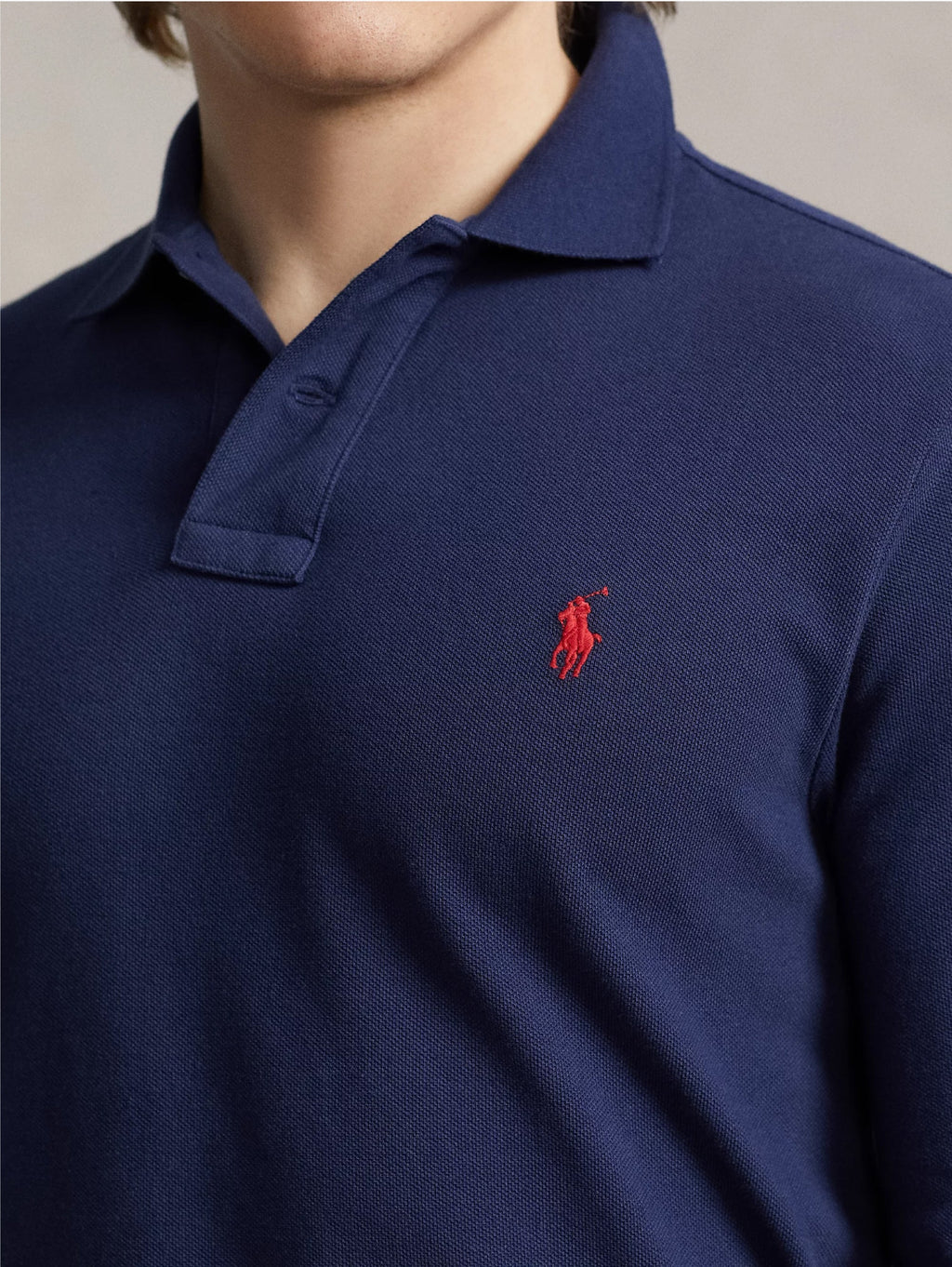 2026 New Arrival Polo Slim Fit Manica Lunga Blu