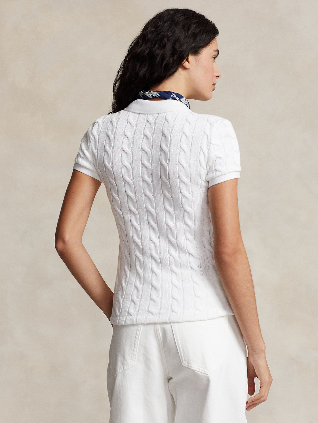2026 New Arrival Polo in Maglia a Trecce Slim Fit Bianco