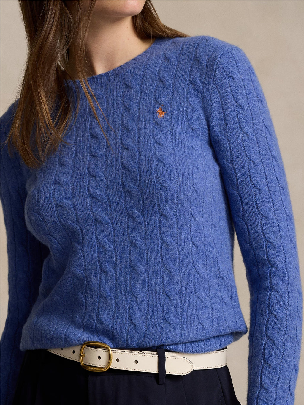 2026 New Arrival Maglia a Trecce in Misto Cashmere Blu
