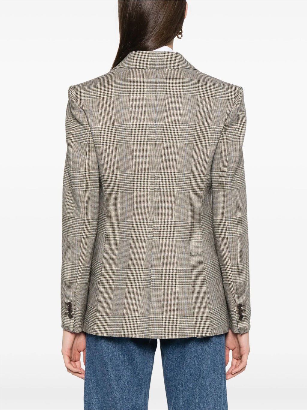 2026 New Arrival Giacca un Petto Fantasia Check Marrone