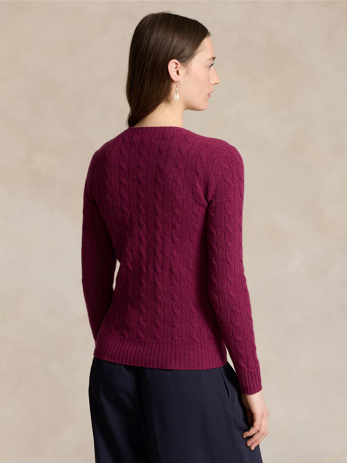 2026 New Arrival Maglia a Trecce in Misto Cashmere Prugna