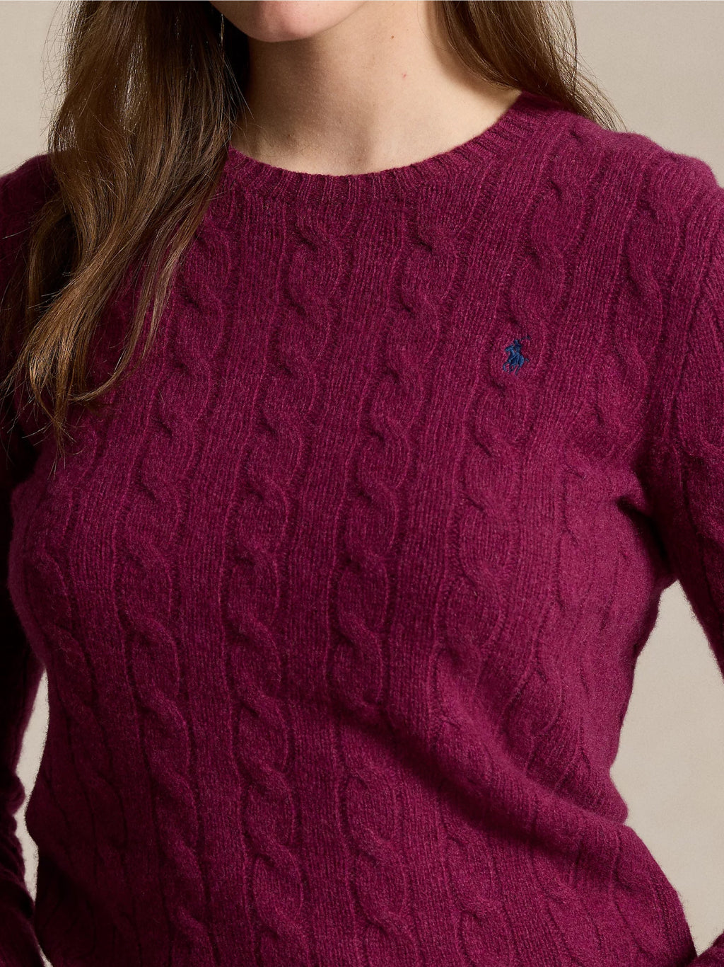 2026 New Arrival Maglia a Trecce in Misto Cashmere Prugna
