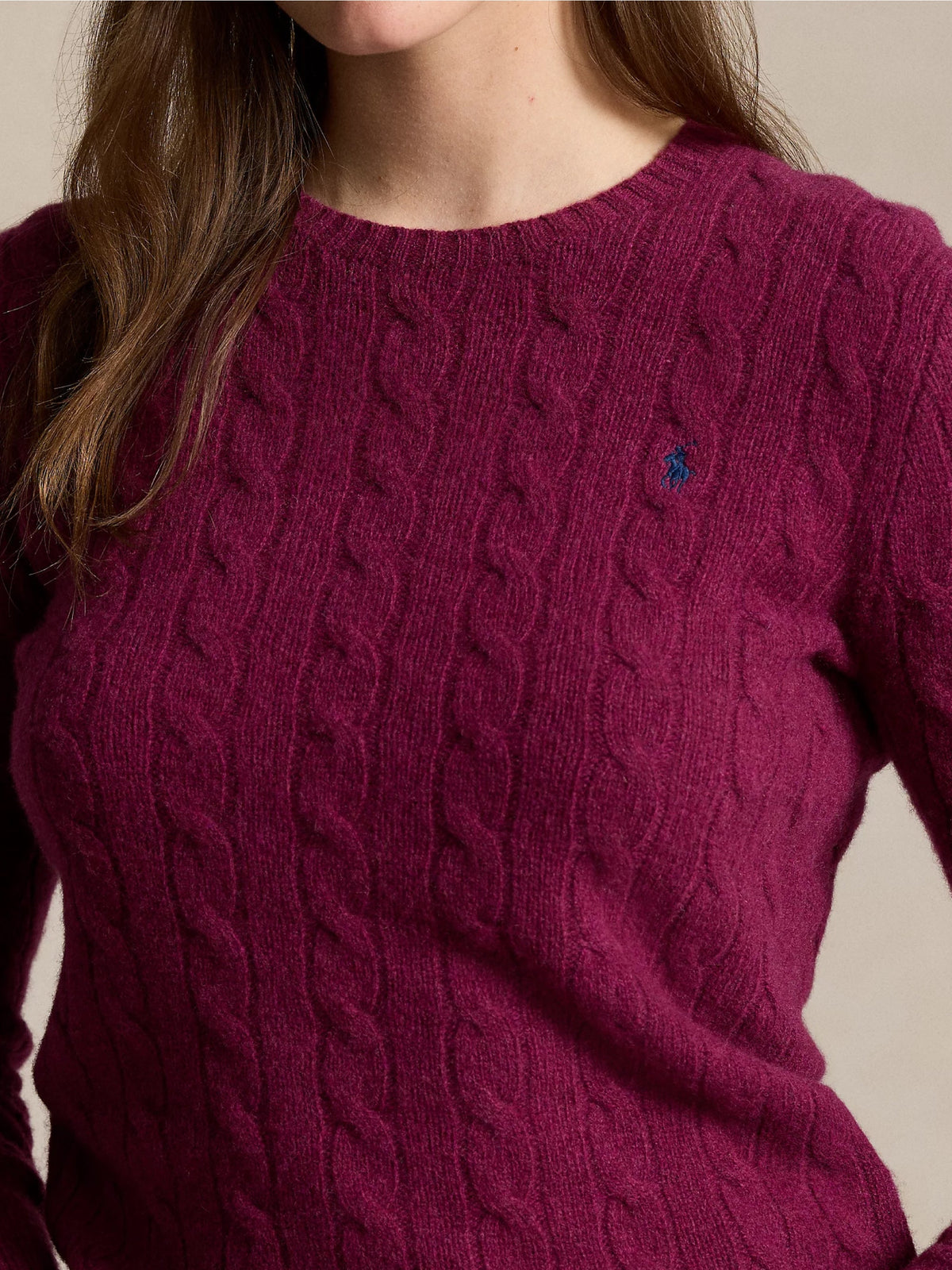 2026 New Arrival Maglia a Trecce in Misto Cashmere Prugna
