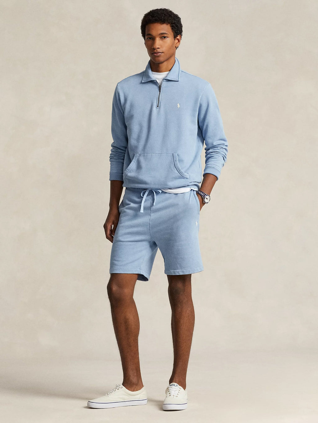 2026 New Arrival Shorts in Cotone Loopback Celeste