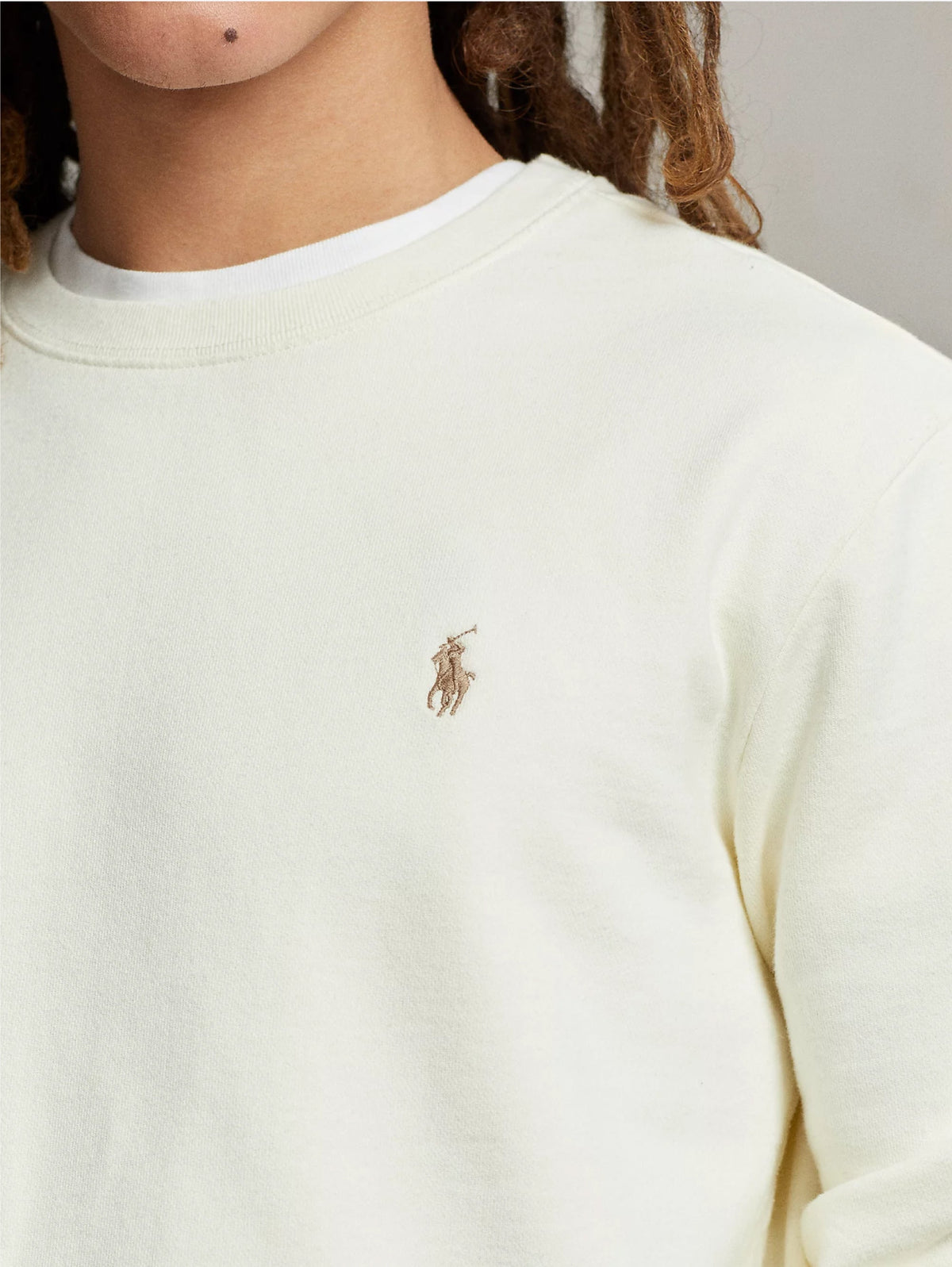2026 New Arrival Felpa Girocollo in Cotone Loopback Crema