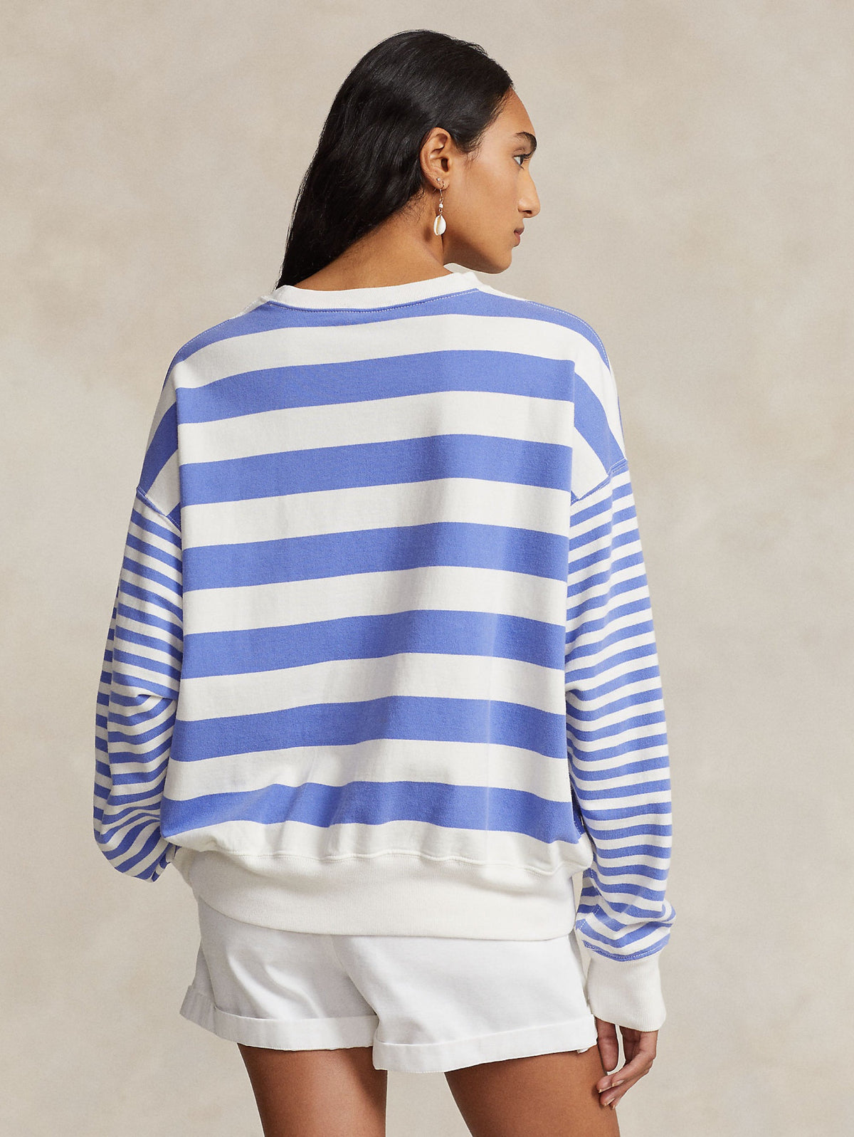 2026 New Arrival Felpa in Cotone a Righe Bianco/Blu