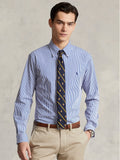 2026 New Arrival Camicia in Popeline Elasticizzato a Righe Blu/Bianco