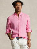 2026 New Arrival Camicia in Lino Slim Fit Rosa