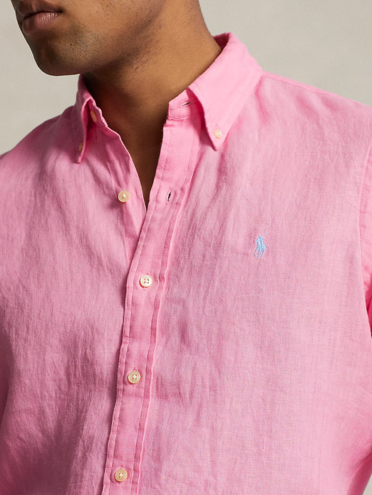 2026 New Arrival Camicia in Lino Slim Fit Rosa