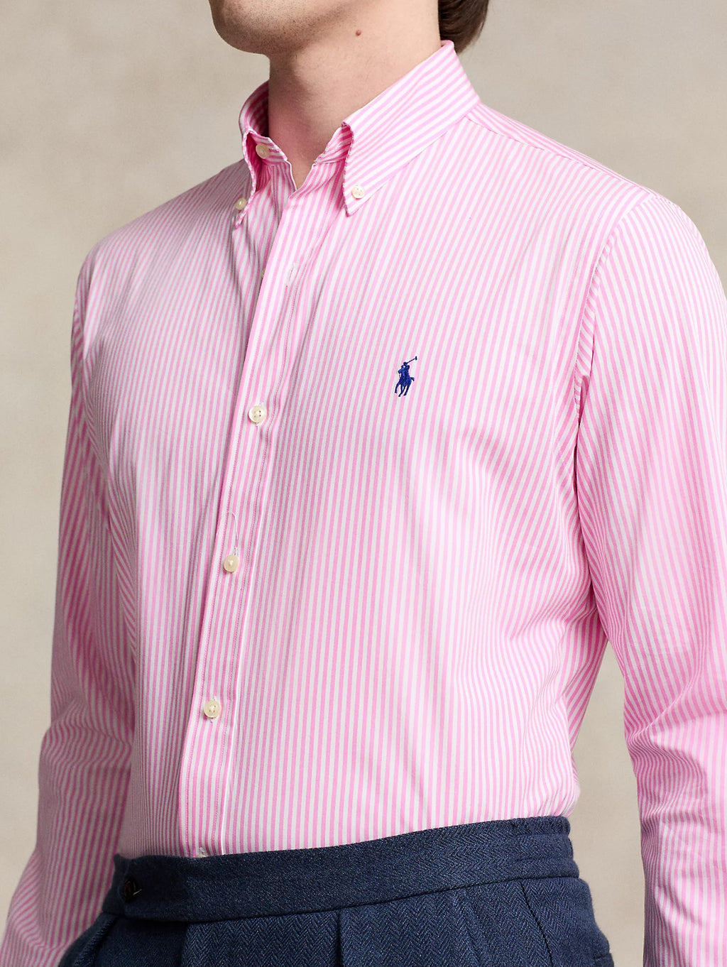 2026 New Arrival Camicia in Popeline Elasticizzato a Righe Rosa/Bianco