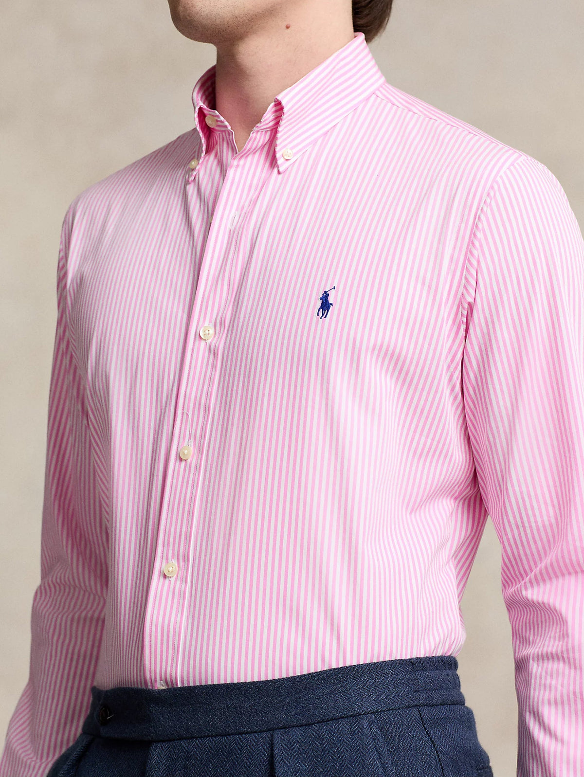2026 New Arrival Camicia in Popeline Elasticizzato a Righe Rosa/Bianco