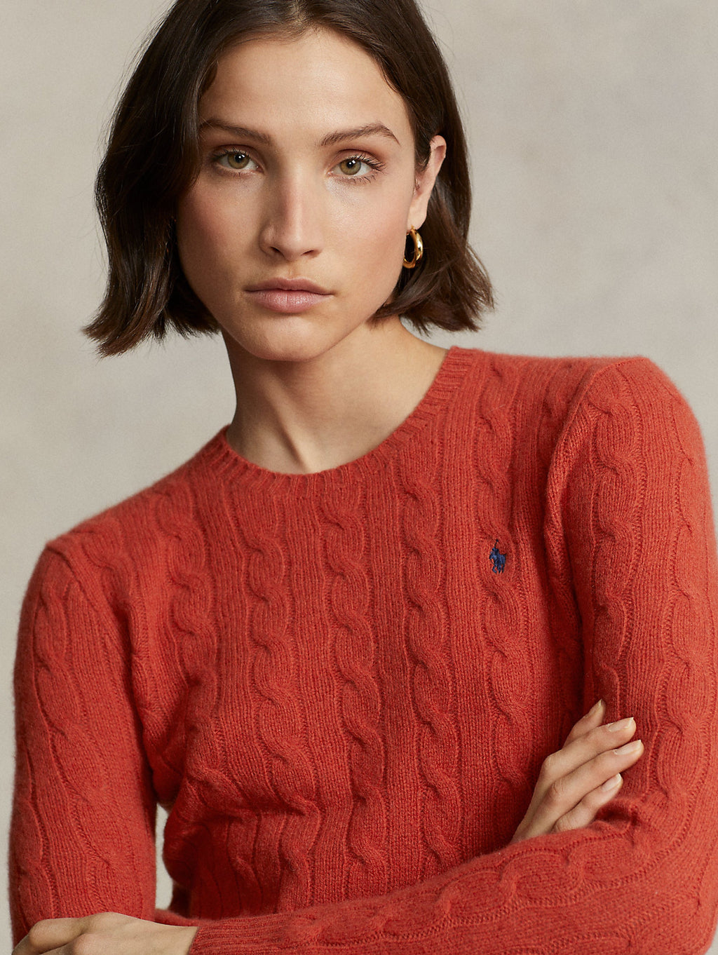 2026 New Arrival Maglia a Trecce in Misto Cashmere Arancio