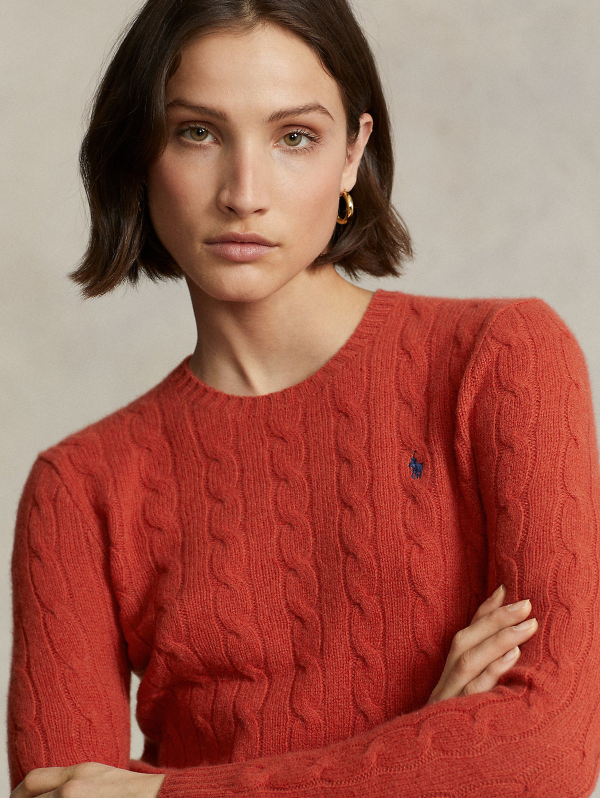 2026 New Arrival Maglia a Trecce in Misto Cashmere Arancio
