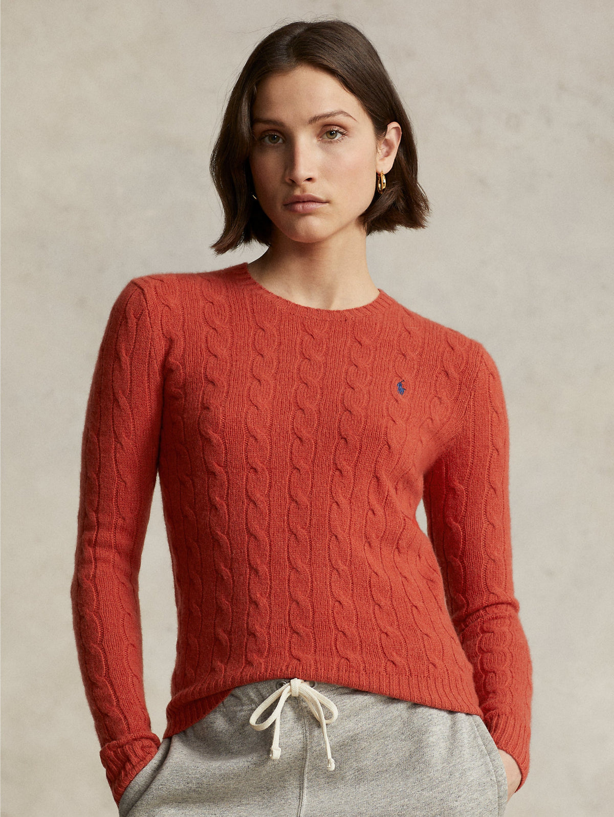 2026 New Arrival Maglia a Trecce in Misto Cashmere Arancio