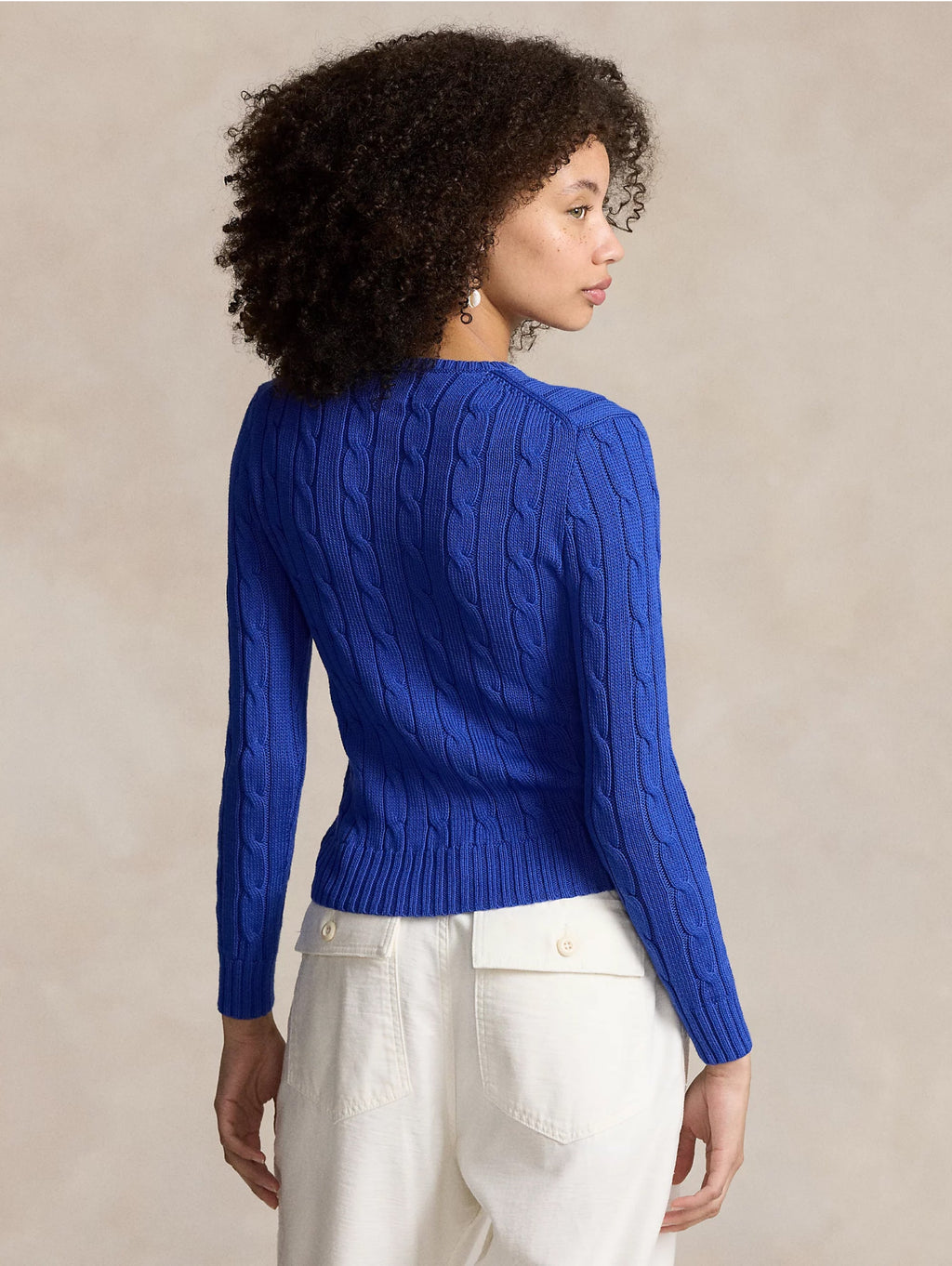 2026 New Arrival Maglia a Trecce in Cotone Blu Royal
