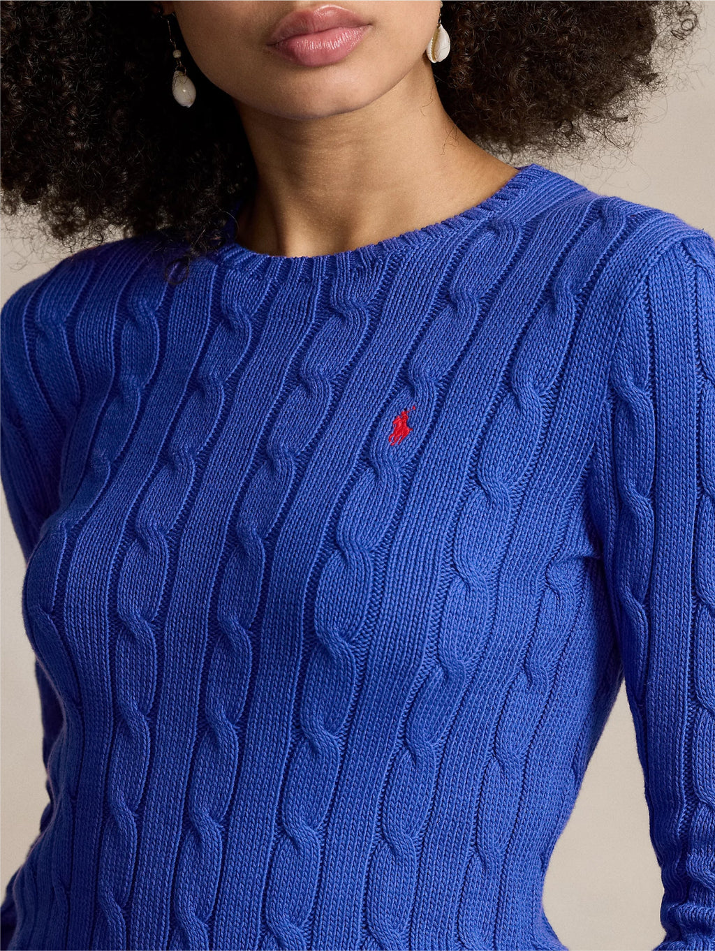 2026 New Arrival Maglia a Trecce in Cotone Blu Royal