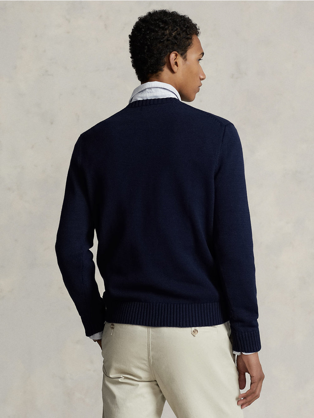 2026 New Arrival Maglia Girocollo in Cotone Regular Fit Blu