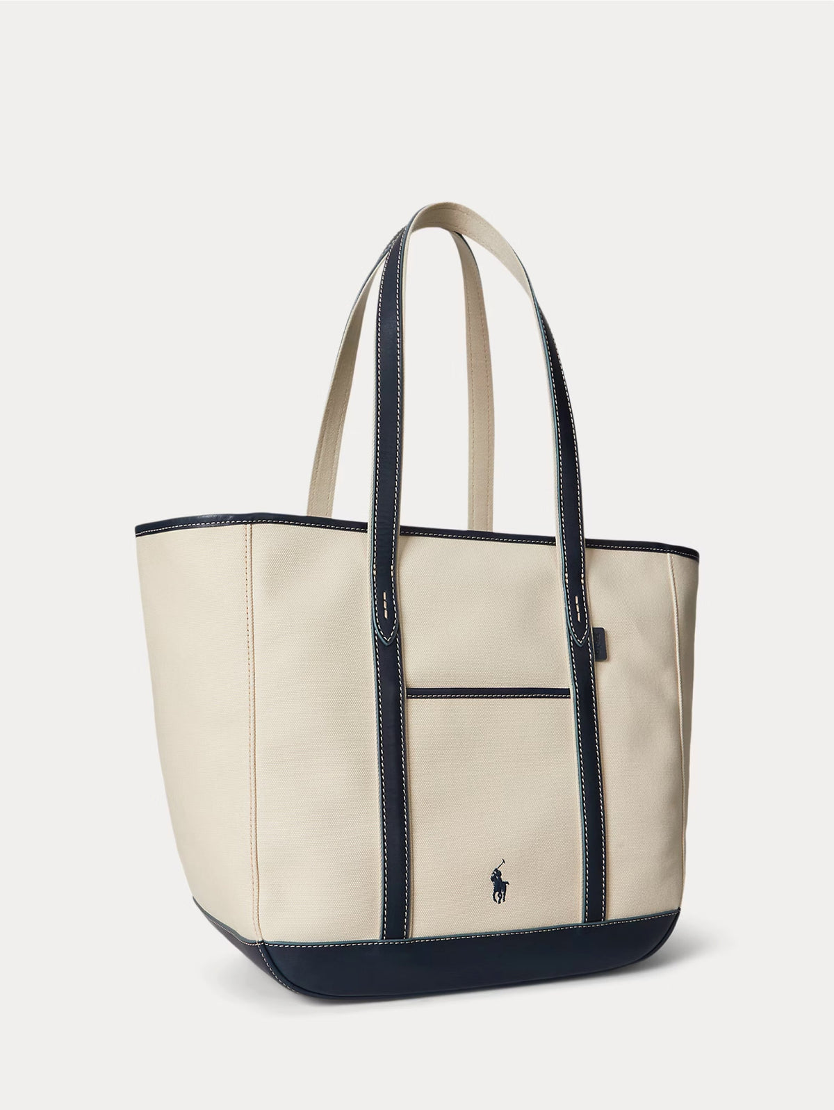 2026 New Arrival Shopper Tote in Tela e Pelle Ecr/Blu