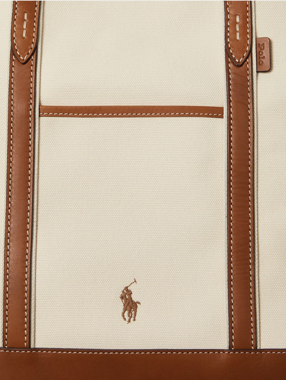 2026 New Arrival Shopper Tote in Tela e Pelle Ecr/Cuoio