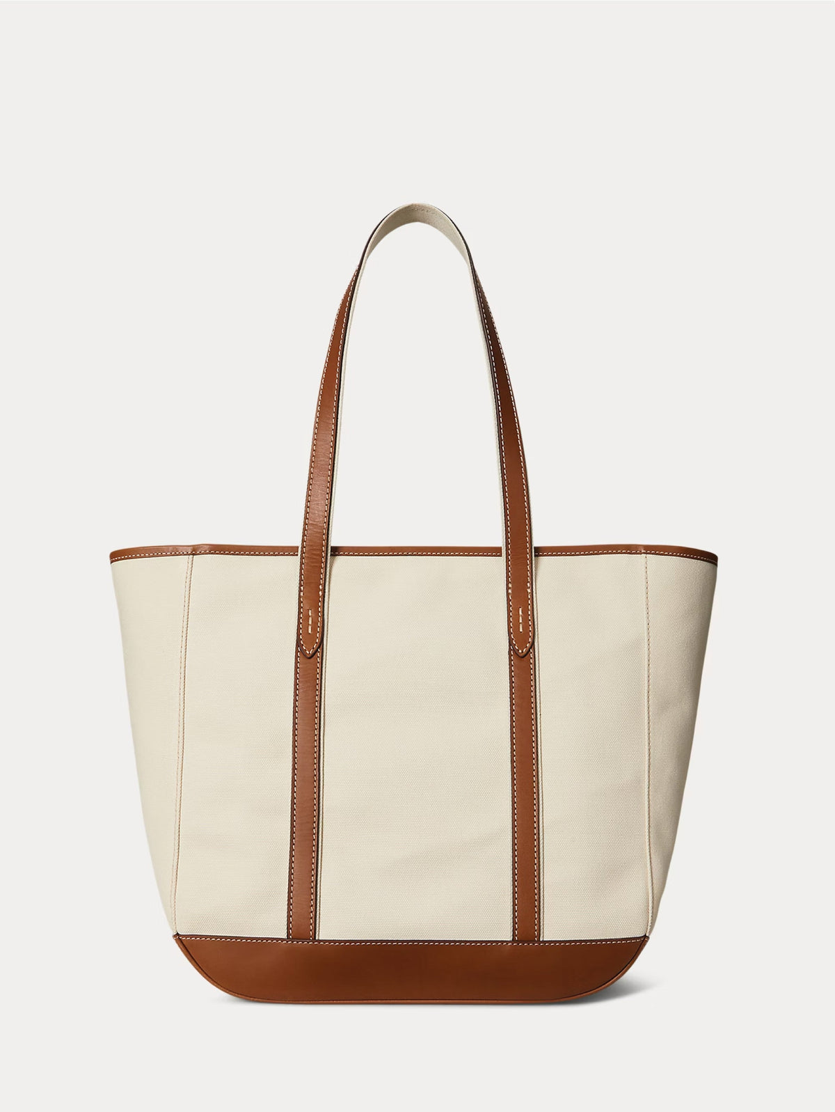 2026 New Arrival Shopper Tote in Tela e Pelle Ecr/Cuoio
