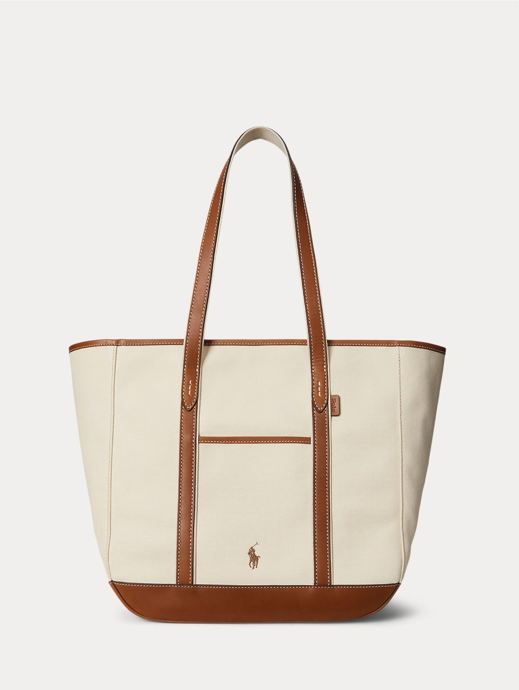 2026 New Arrival Shopper Tote in Tela e Pelle Ecr/Cuoio