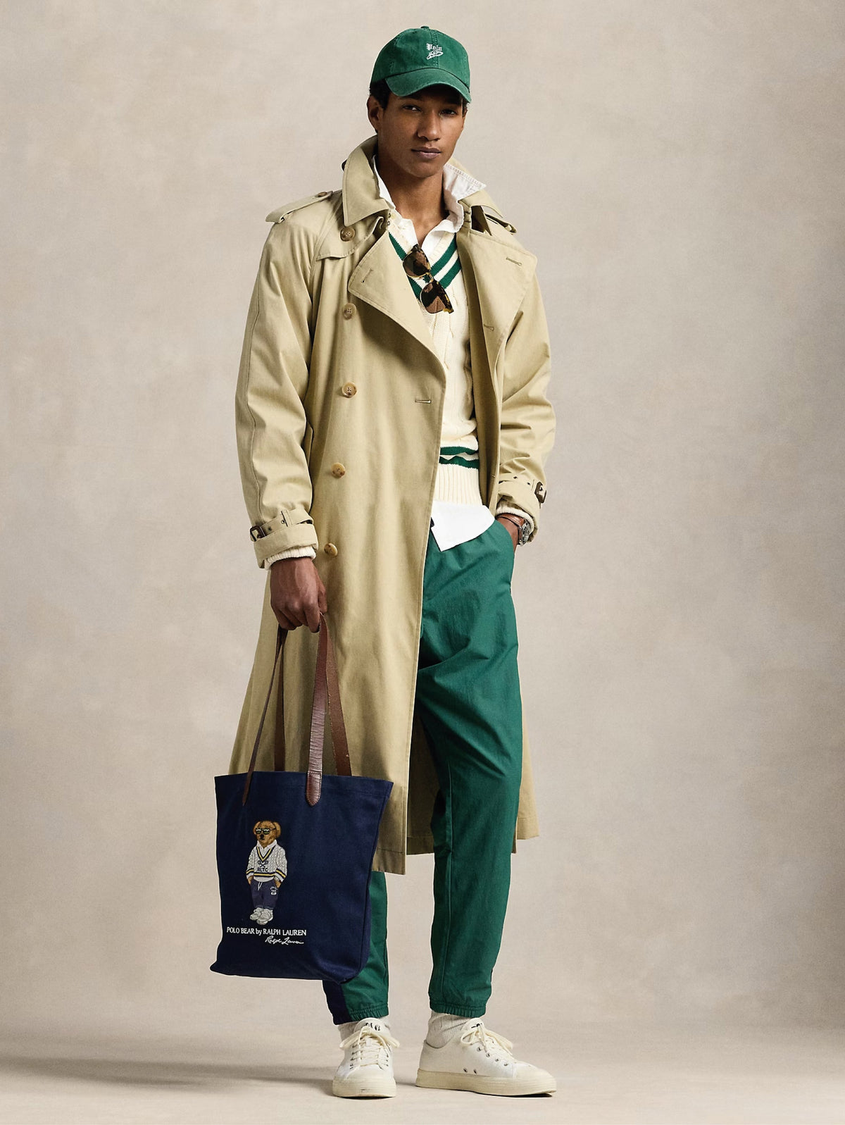2026 New Arrival Borsa Tote con Ricamo Polo Bear Blu