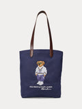 2026 New Arrival Borsa Tote con Ricamo Polo Bear Blu