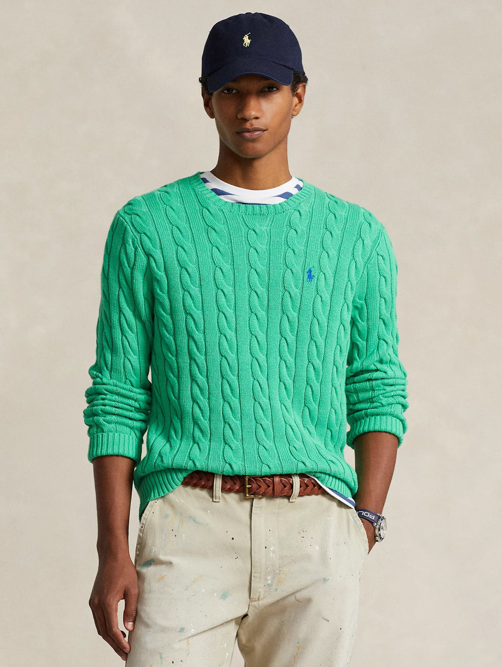 2026 New Arrival Maglia a Trecce in Cotone Smeraldo