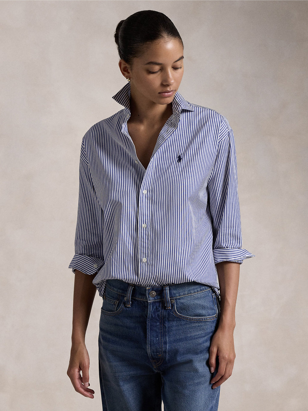 2026 New Arrival Camicia a Righe Blu/Bianco