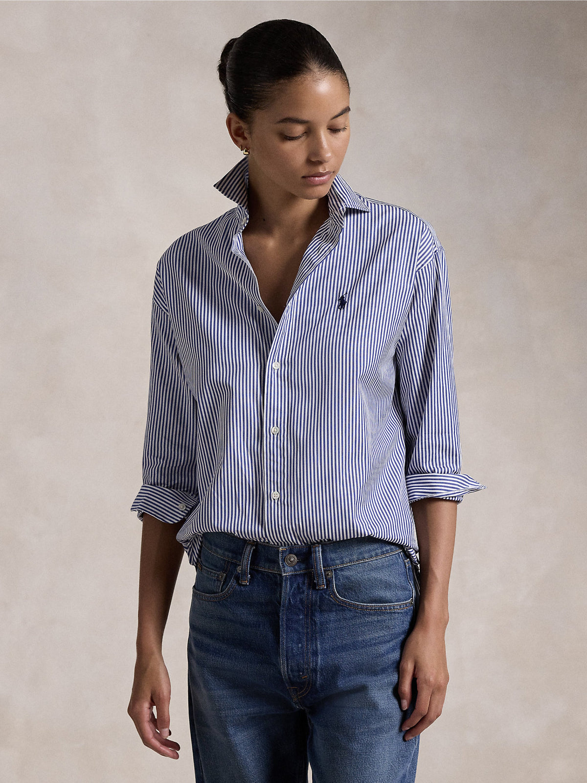 2026 New Arrival Camicia a Righe Blu/Bianco
