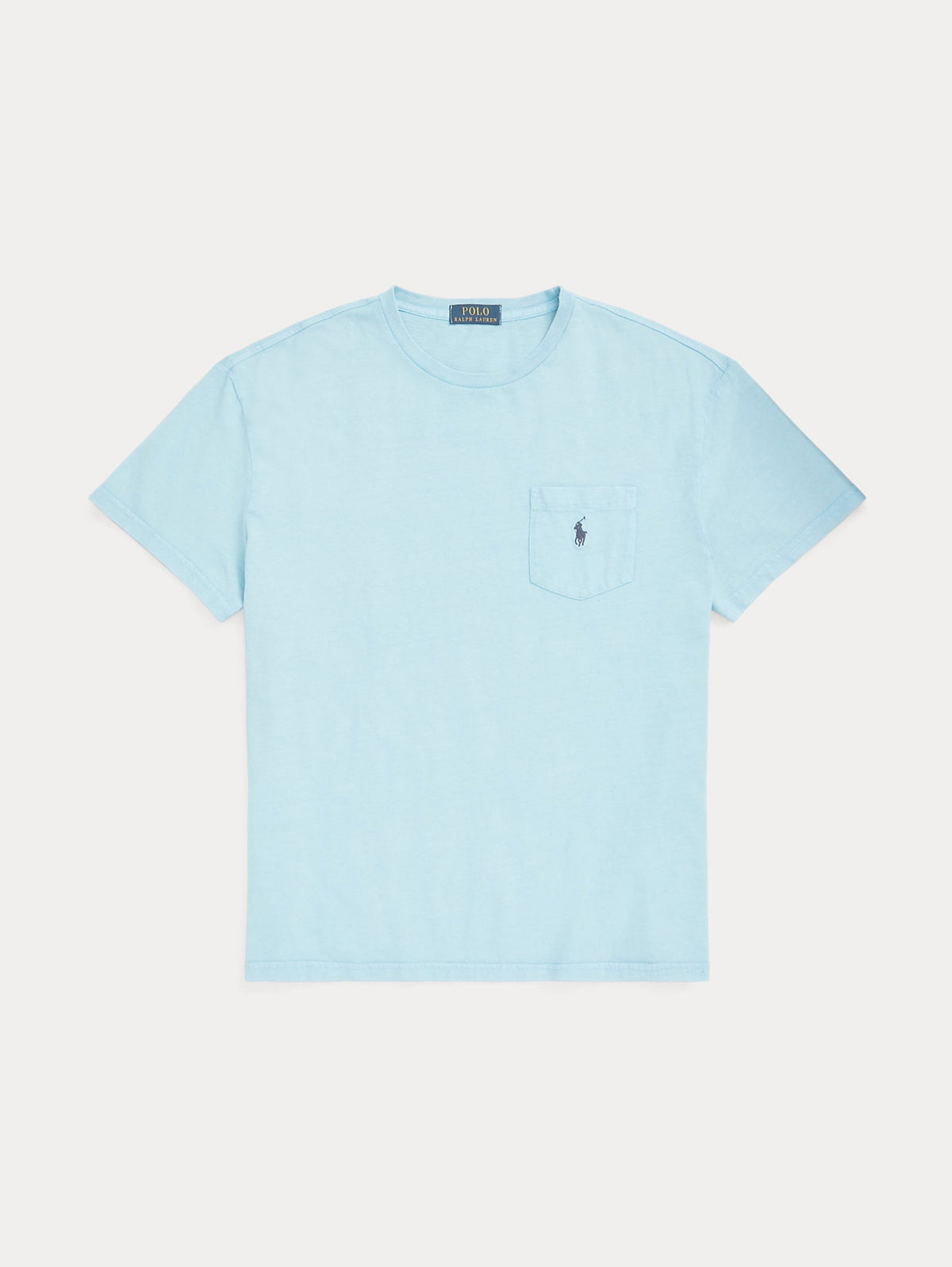 2026 New Arrival T-shirt in Cotone e Lino con Taschino Blu Polvere