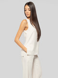 2026 New Arrival Top con Spacchetti Laterali Panna