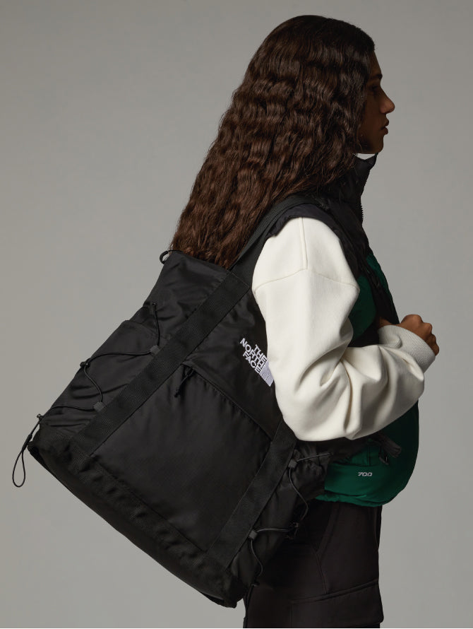 Borsa Tote in Tessuto Idrorepellente Nero