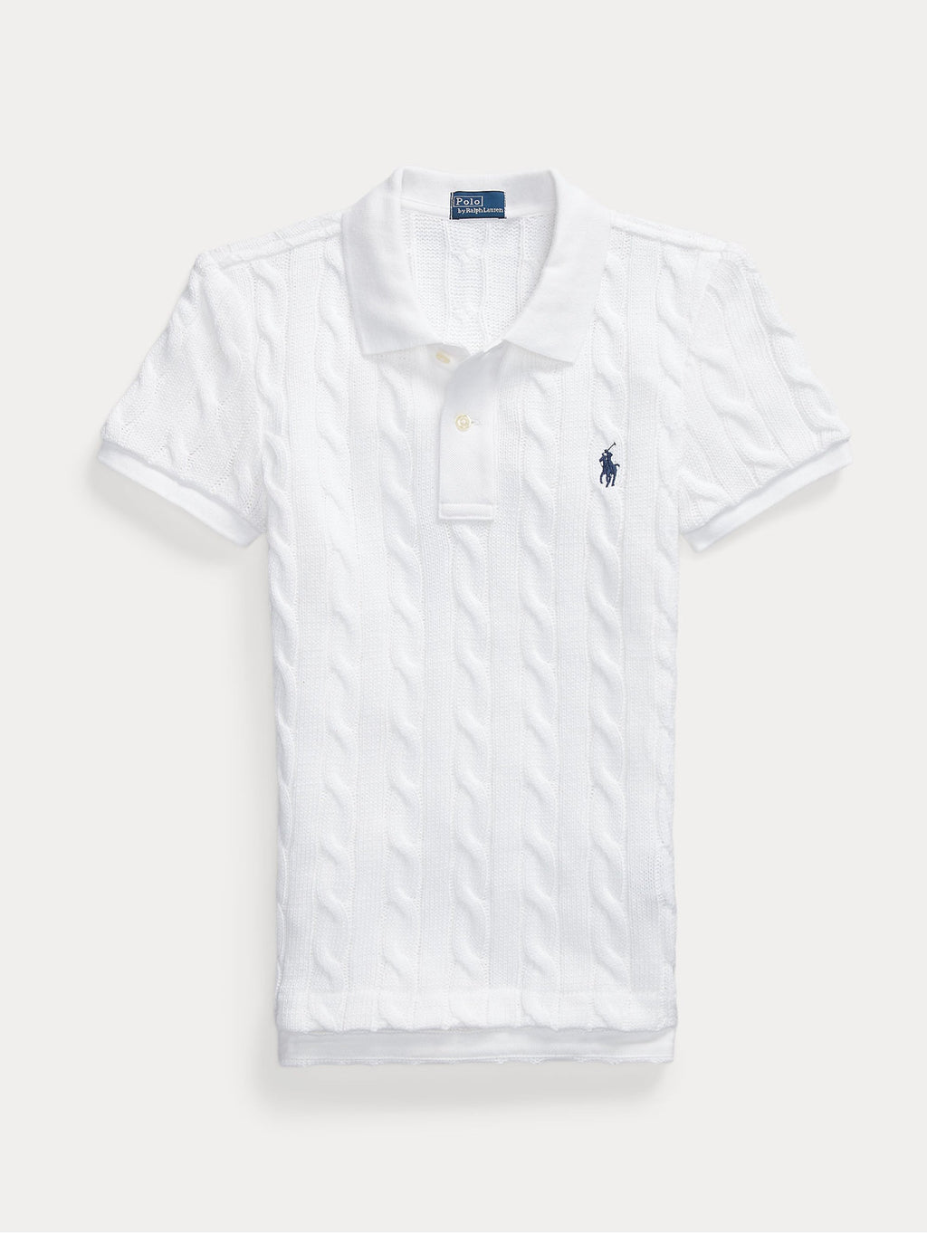 2026 New Arrival Polo in Maglia a Trecce Slim Fit Bianco