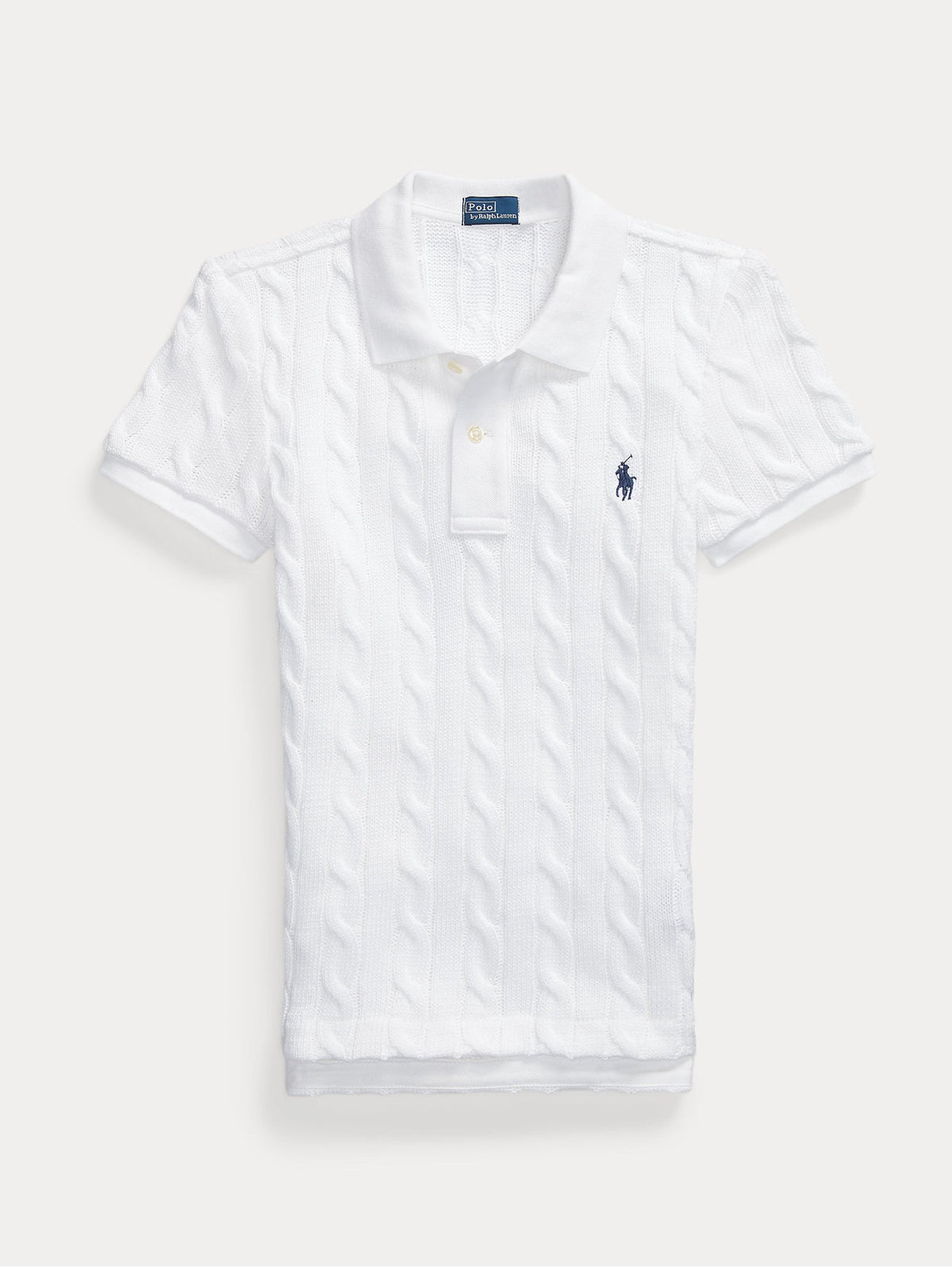 2026 New Arrival Polo in Maglia a Trecce Slim Fit Bianco