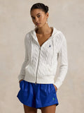 2026 New Arrival Felpa a Trecce con Cappuccio Bianco