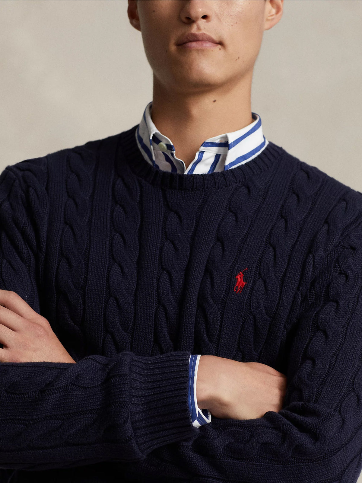 2026 New Arrival Maglia in Cotone a Trecce Blu