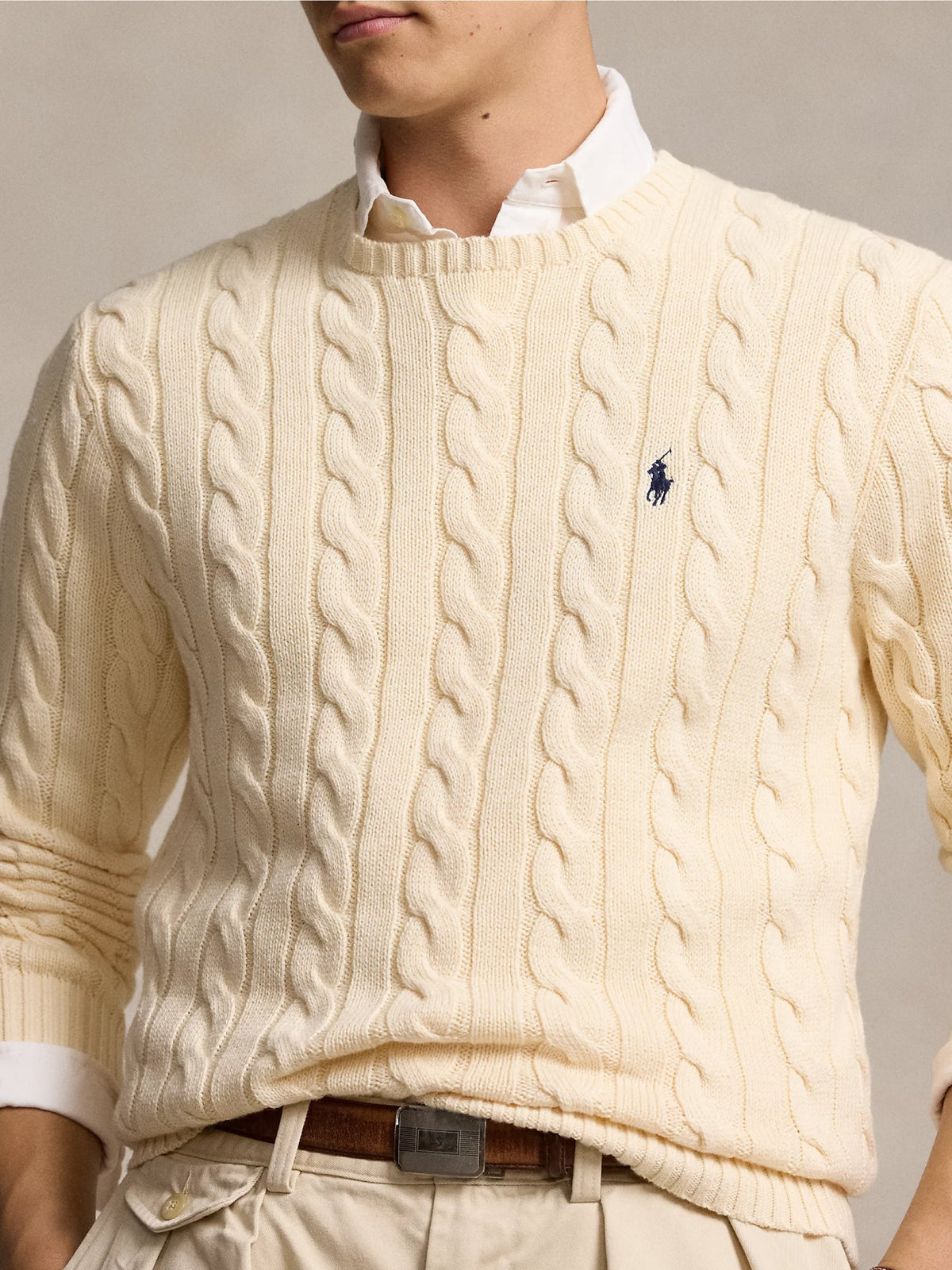 2026 New Arrival Maglia in Cotone a Trecce Crema